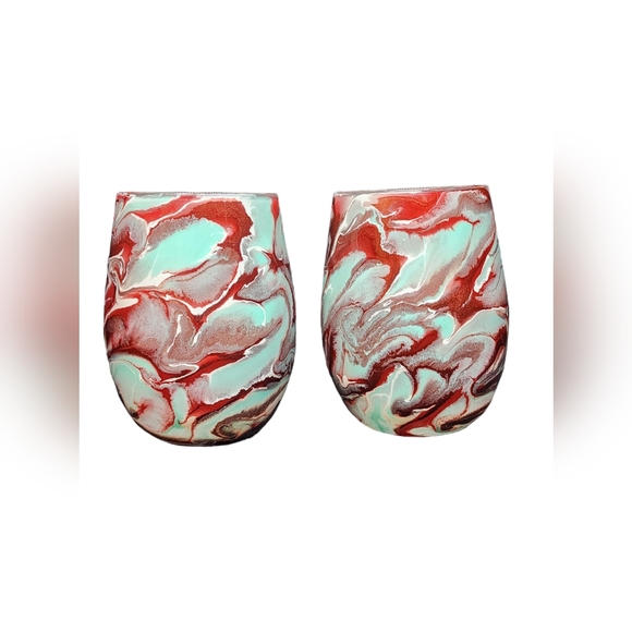 Rosa Pistachio/15oz Stemless Wine Set - Picture 4 of 4